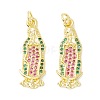 Brass Micro Pave Cubic Zirconia Pendants KK-E278-06G-1