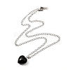 Heart Natural & Synthetic Mixed Gemstone Pendant Necklaces NJEW-JN03647-2