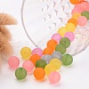 Transparent Frosted Acrylic Round Beads Mix X-PL720M-3