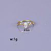 Teardrop 304 Stainless Steel with Clear Cubic Zirconia Finger Rings for Women FS-WG6614B-03-5