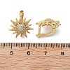 Sun Shape Clear Cubic Zirconia Hoop Earring X-EJEW-C002-10G-RS-5