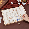 24 Grids Bamboo Pendant Display Trays with PU Imitation Leather Display Cards ODIS-WH0086-091A-03-3