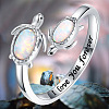 Alloy Opalite Adjustable Cuff Open Rings for Women FS-WG20668-01-2