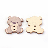 2-Hole Printed Wooden Buttons WOOD-S037-002-2