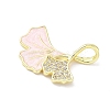 Brass Micro Pave Cubic Zirconia with Enamel Pendants KK-Z134-14G-01-2
