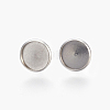 Eco-Friendly 316 Surgical Stainless Steel Stud Earring Settings STAS-F181-01P-12mm-1