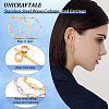 Unicraftale 4 Pairs 2 Colors 201 Stainless Steel Wave C-shape Stud Earrings with 304 Stainless Steel Pins EJEW-UN0002-19-3