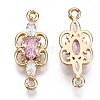 Brass Micro Pave Cubic Zirconia Links Connectors KK-R111-008-A04-2