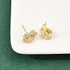 knot Brass Micro Pave Cubic Zirconia Stud Earrings EJEW-C174-01G-06-2