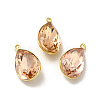 Rack Plating Brass Glass Pendants KK-A177-22G-04-1