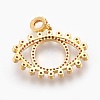 Brass Micro Pave Cubic Zirconia Pendants ZIRC-O026-29G-NR-2