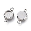Non-Tarnish 304 Stainless Steel Cabochon Connector Settings STAS-I161-03B-P-2