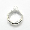 Silver Color Plated Brass Glass Pendants GLAA-J018D-S-3