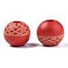 Painted Natural Wood Beads WOOD-S057-072-4
