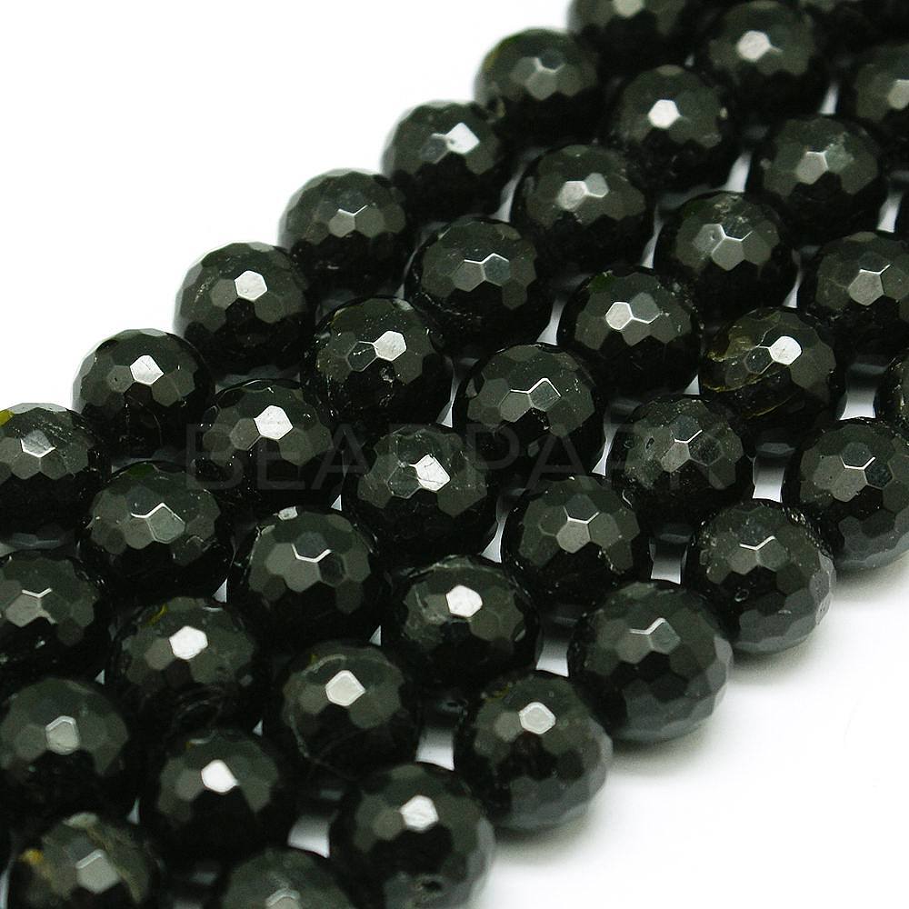 Natural Black Tourmaline Beads Strands - Beadpark.com
