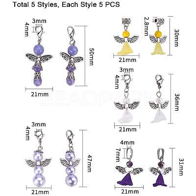 Glass/Gemstone Beads Pendants PALLOY-PH0013-04-1