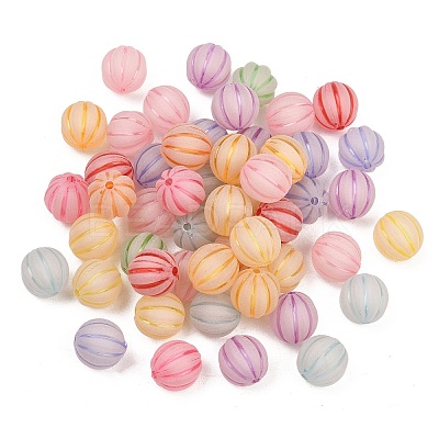 Frosted Transparent Acrylic Pumpkin Beads FIND-B065-05B-1