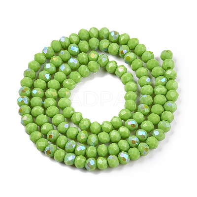 Electroplate Opaque Solid Color Glass Beads Strands EGLA-A044-P3mm-L30-1