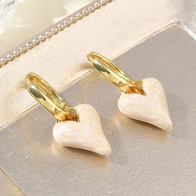 Brass Enamel Dangle Hoop Earrings for Women KK-CBA760A-06G-05-1