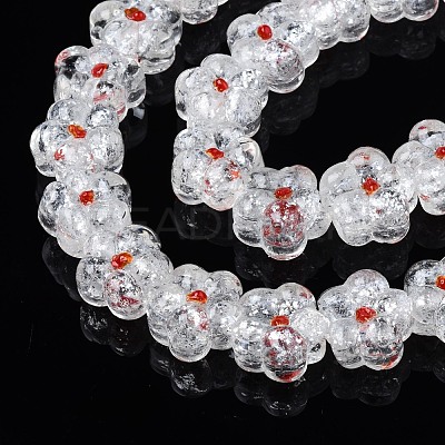 Transparent Handmade Bumpy Lampwork Beads Strands LAMP-S194-022G-1