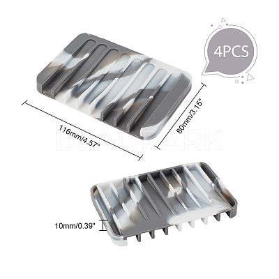 Marble Pattern Silicone Soap Dishes DIY-WH0430-018E-1