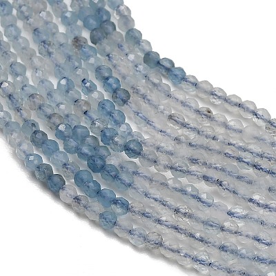 Gradient Color Natural Devil Blue Aquamarine Beads Strands G-NH0072-B01-2mm-1