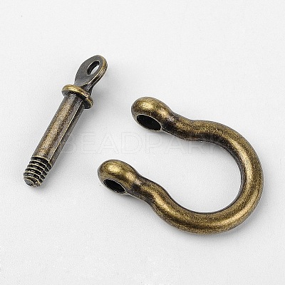 Tibetan Style Alloy D-Ring Anchor Shackle Clasps LS-X-PALLOY-D355-AB-1