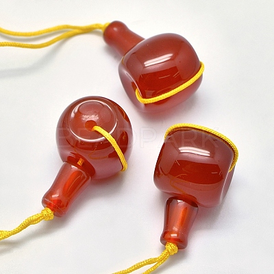 Natural Carnelian 3 Hole Guru Beads G-K208-02-A-08-1