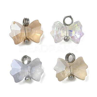 4Pcs 4 Colors Electroplate Glass Charms PALLOY-JF04402-02-1