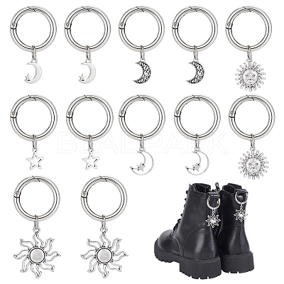 12Pcs 6 Style Alloy Shoes Charms HJEW-PH02120-1