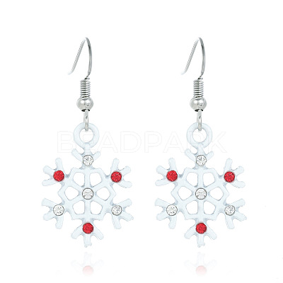 Snowflake Alloy Enamel Dangle Earrings FS-WGD9918-16-1