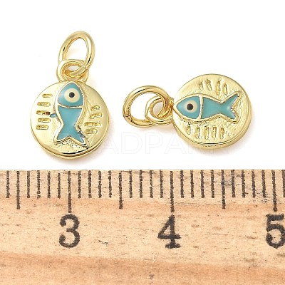 Rack Plating Brass Enamel Charms KK-K392-06G-1