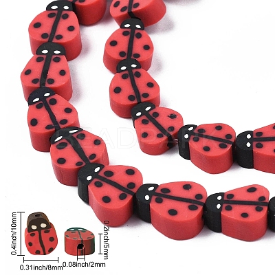 5 Strands Handmade Polymer Clay Beads CLAY-SC0001-45B-1