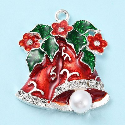 Christmas Zinc Alloy Rhinestone Pendnats PALLOY-K008-01A-P-1