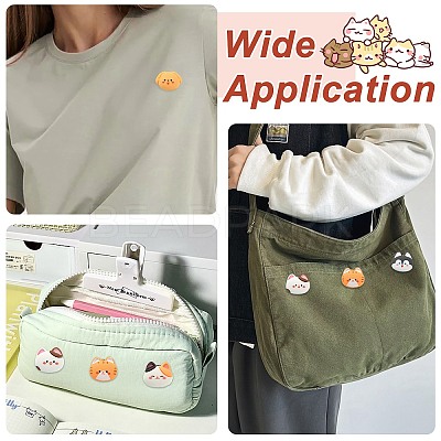 14Pcs 7 Styles Cartoon Cat Resin Lapel Pin Backs JEWB-CJ0003-03-1