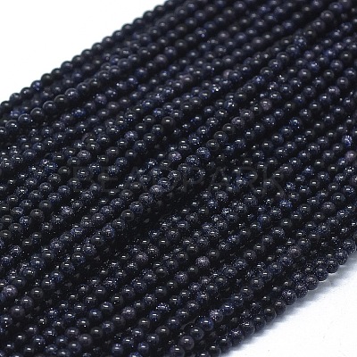 Synthetic Blue Goldstone Beads Strands G-D0013-82-1