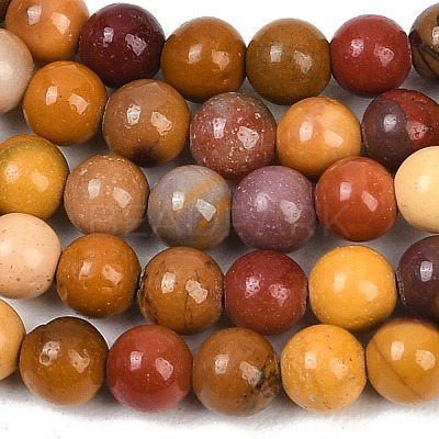 Round Natural Mookaite Beads Strands G-F216-4mm-19-1