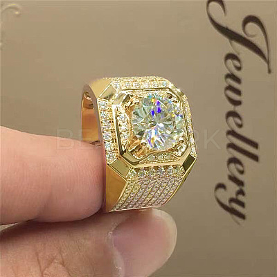Square Alloy with Crystal Rhinestone Finger Rings FS-WG9BB87-09-1