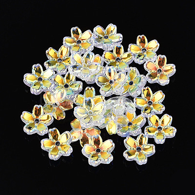 Transparent Electroplate Glass Bead Caps LS-EGLA-N015-01B-1