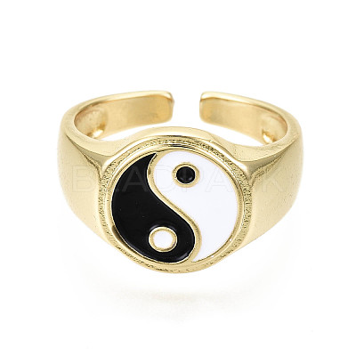 Brass Enamel Cuff Rings RJEW-S044-136-NF-1