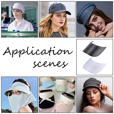 24Pcs 8 Styles Plastic Hat Brim Board for Peaked Cap AJEW-NB0009-41-1