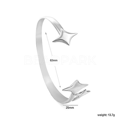 304 Stainless Steel Open Cuff Bangles WGD4AB0-01-1