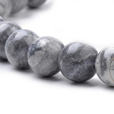 Natural Map Stone/Picasso Stone/Picasso Jasper Beads Strands G-S259-09-10mm-1