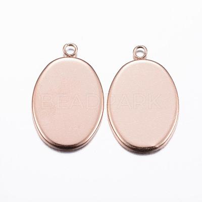 304 Stainless Steel Pendant Cabochon Settings STAS-H378-06-1