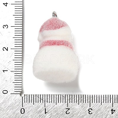 Christmas Flocky Opaque Resin Pendants RESI-C064-01D-1
