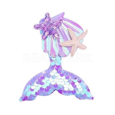 Mermaid Fishtail Sequins Plastic Alligator Hair Clips PW-WG2684B-04-1