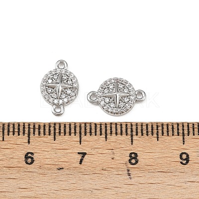Brass Micro Pave Clear Cubic Zirconia Connector Charms KK-H524-02P-1