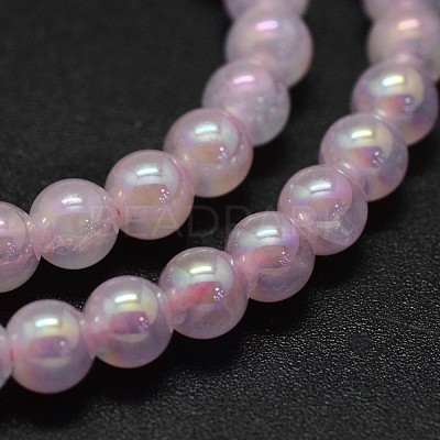 Electroplated Natural Rose Quartz Beads Strands G-K285-06-4mm-1