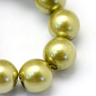 Baking Paint Pearlized Glass Pearl Round Bead Strands LS-HY-Q003-10mm-43-1