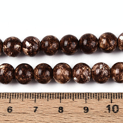 Baking Paint Glass Beads Strands DGLA-N016-8mm-05-1